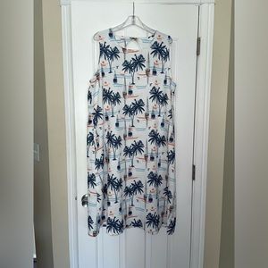 Fair Hope ADORABLE Swing Dress In Sunsets & Sailboats Sz XXL